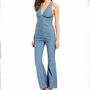 Free People Dance All Night Denim Jumper